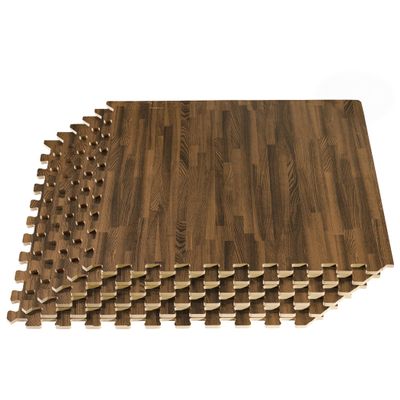 Forest Floor 3/8 Inch Thick Printed Foam Tiles, Premium Wood Grain Interlocking Foam Floor Mats, Anti-Fatigue Flooring  Stylish Flooring Solution, Walnut, 48 Sq Ft