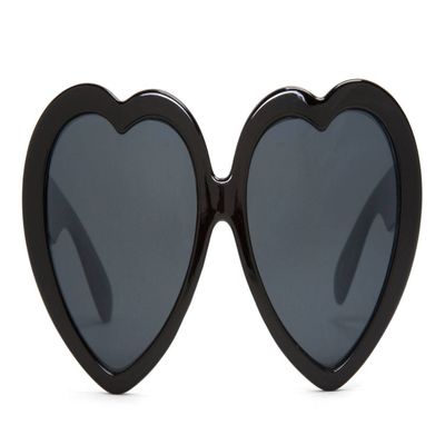 Gravity Shades Oversized Heart Shaped Sunglasses, Black