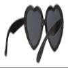 Gravity Shades Oversized Heart Shaped Sunglasses, Black view 2