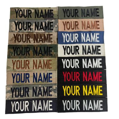 Custom Uniform Embroidered Military Name Tape, Army Airforce Police, Sew-on or with Fastener (Black, with Fastener)