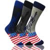 COUVER Mens Funny Novelty Crew Socks Casual Patterned 3 Pair Bundle Lady Liberty view 1