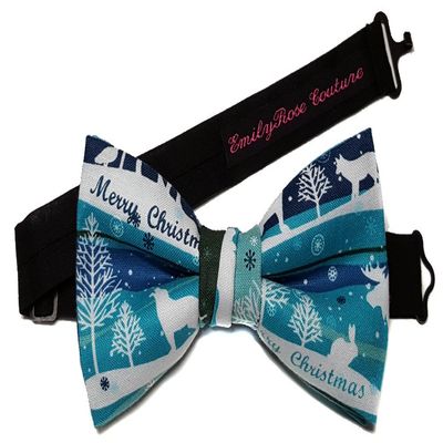 Christmas Bowties-newborn to Adults (Large-12 Year Olds or Older, Winter Wonderland)