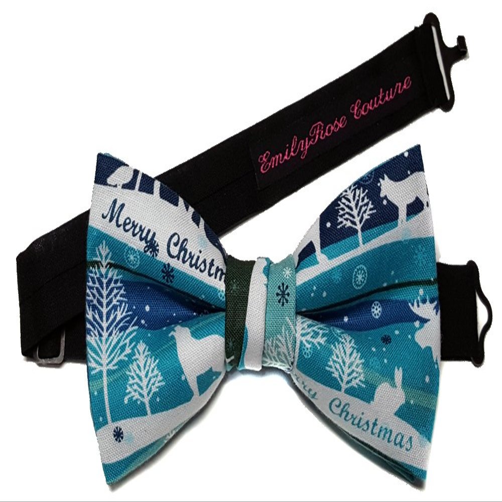 Christmas Bowties-newborn to Adults (Large-12 Year Olds or Older, Winter Wonderland)