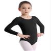 TiaoBug Kids Girls Classic Long Sleeves Gymnastics Leotard Mock Neck Ballet Dance Bodysuit Dancewear Activewear Black 3 view 2