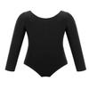 TiaoBug Kids Girls Classic Long Sleeves Gymnastics Leotard Mock Neck Ballet Dance Bodysuit Dancewear Activewear Black 3 view 3
