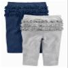 Simple Joys Baby Girl's 4 pack pant Pants, Pink/Grey/Navy Ruffle, 3-6 Months view 3