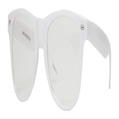 Gravity Shades Horn-Rimmed Clear Sunglasses, White