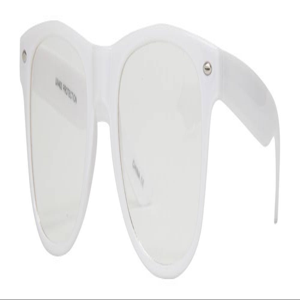 Gravity Shades Horn-Rimmed Clear Sunglasses, White