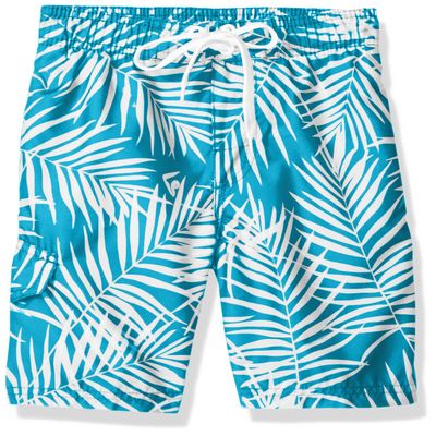 Kanu Surf Boys, Line Up Quick Dry Upf 50+ Beach Swim Trunk, Palma Aqua, 4T