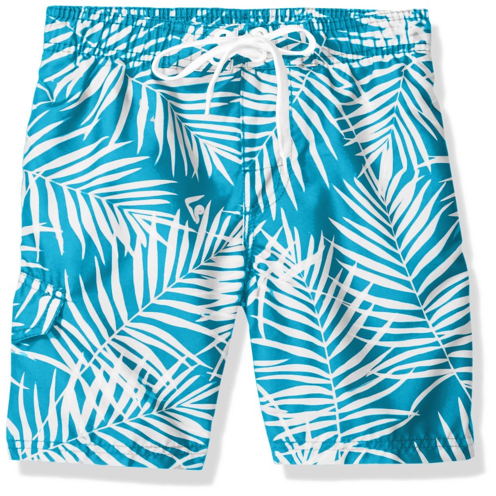 Kanu Surf Boys, Line Up Quick Dry Upf 50+ Beach Swim Trunk, Palma Aqua, 4T