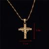 24K Gold Classical Catholic Church Jesus Cross Necklace Religion Crucifix Pendant Jewelry view 2