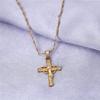 24K Gold Classical Catholic Church Jesus Cross Necklace Religion Crucifix Pendant Jewelry view 4