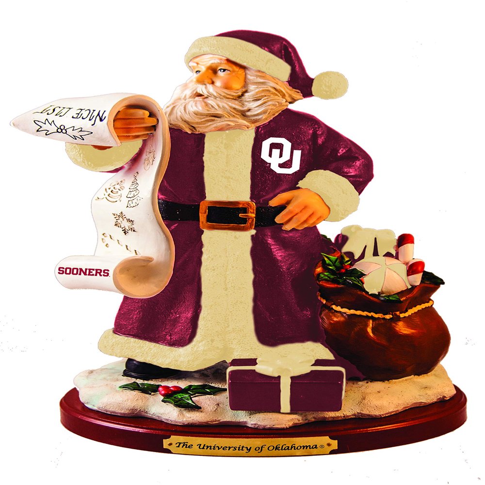 The Memory Company NCAA Oklahoma University Nice List Santa Figurine