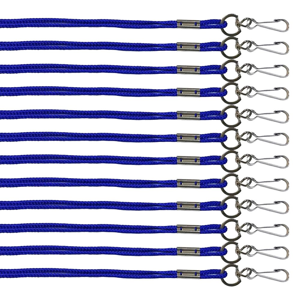 Cannon Sports Nylon Lanyards for ID Badges, Whistles & Referees (Blue - 12 Pack)