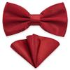 SYAYA Bow Ties for Men, Silk Formal Tuxedo Bow Tie for Boy, Tux Bowtie For Wedding U-SY-B2 (Burgundy - Bow Tie & Handkerchief Set) view 1