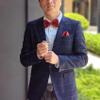 SYAYA Bow Ties for Men, Silk Formal Tuxedo Bow Tie for Boy, Tux Bowtie For Wedding U-SY-B2 (Burgundy - Bow Tie & Handkerchief Set) view 2