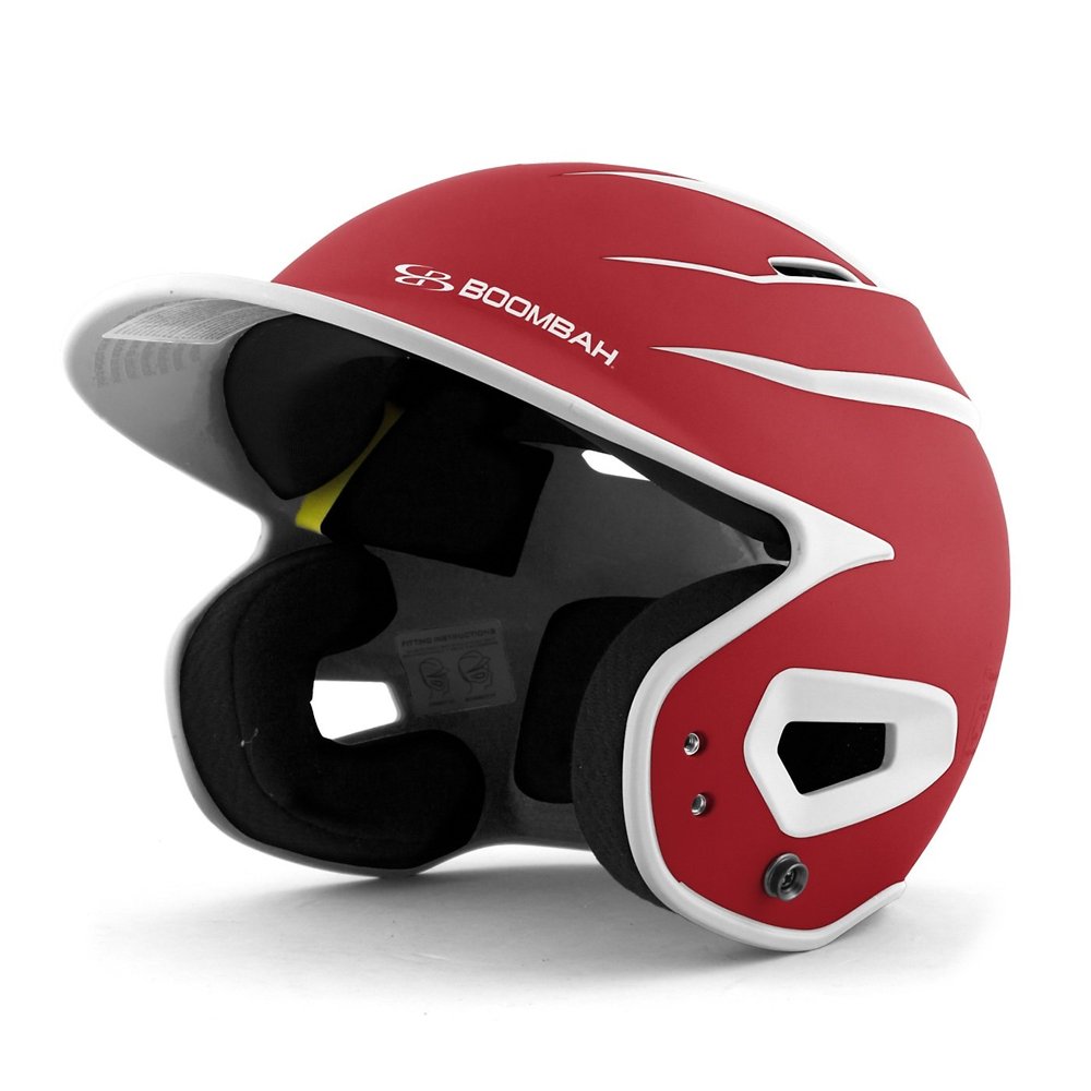 Boombah DEFCON Batting Helmet Sleek Profile Red/White - Size Senior 7" - 7 3/4"