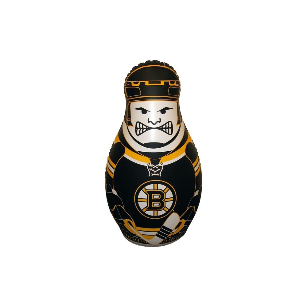 Fremont Die NHL Boston Bruins Bop Bag Inflatable Checking Buddy Punching Bag, Mini: 12" Tall, Team Colors