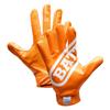 Battle Sports Double Threat Wide Receiver Football Gloves with Ultra Stick Tacky Grip Palm, Secure Fit Breathable Material & Superior Ball Control - Orange, Adult Small view 1
