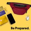 DALIX Fanny Pack w/ 3 Pockets Traveling Concealment Pouch Airport Money Bag (Maroon) view 2