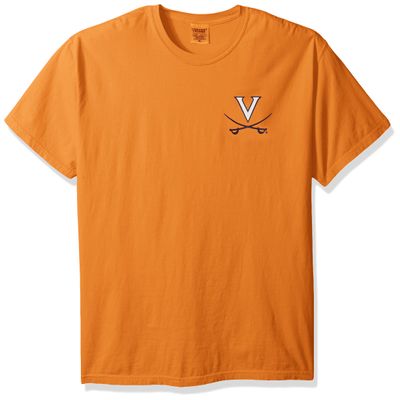 NCAA Virginia Cavaliers State Baseball Lace Short Sleeve T-Shirt, Medium,BurntOrange