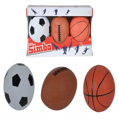 SIMBA 107352005 Set of 3 Balls Basketball, Rugby and Football