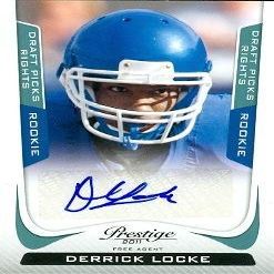 Sports Memorabilia Derrick Locke Autographed Football Card (Kentucky) 2011 Panini Prestige No.235 Rookie