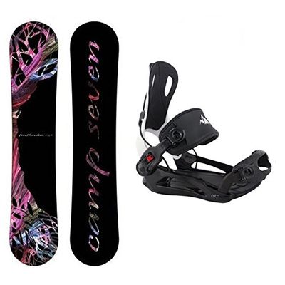 Camp Seven Featherlite with MTN Rear Entry Flow Style Bindings Women's Snowboard Package (150 cm)