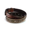 ARIAT Men's Embossed Leather Belt with Barbed Wire Accents and Blue Crystals, Brown, 40 view 4