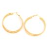24K Gold Plated Textured Triple Frozen Orbital Gold Hoop Earrings view 1