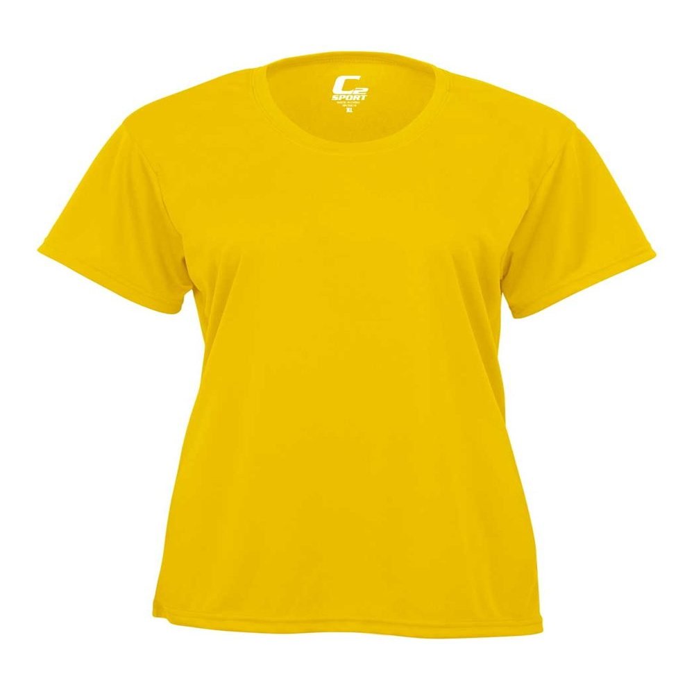 Badger Sport C2 Gold Ladies 2XL Short Sleeve Wicking Tee