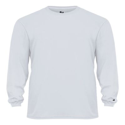 Badger Sport C2 Silver Youth Small Long Sleeve Wicking Tee