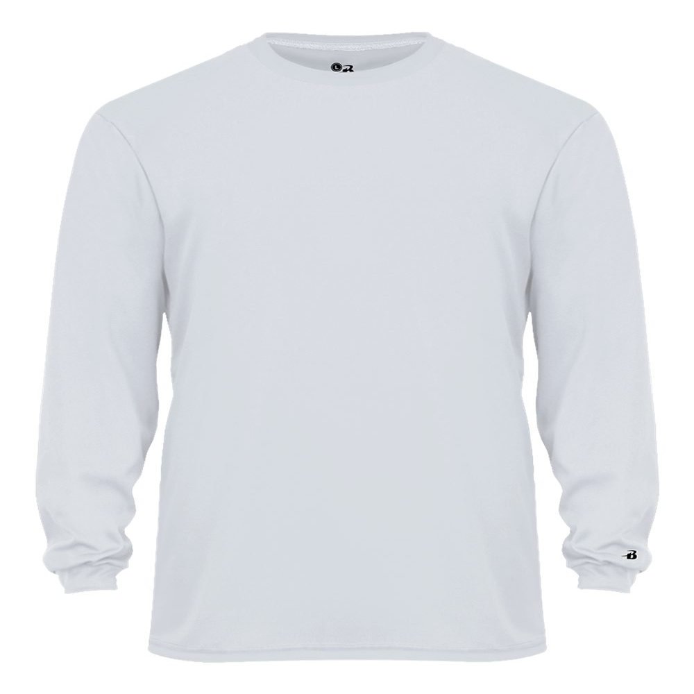 Badger Sport C2 Silver Youth Small Long Sleeve Wicking Tee