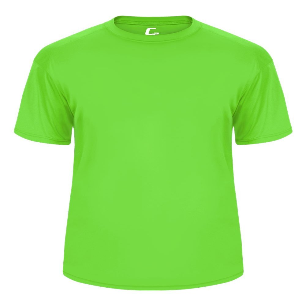 Badger Sport C2 Bright Lime Green Youth XL Short Sleeve Wicking Tee