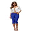 Hybrid & Company Women's Hyper Stretch Denim Capri Short Jeans Q44876 NW Royal Medium view 1