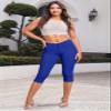 Hybrid & Company Women's Hyper Stretch Denim Capri Short Jeans Q44876 NW Royal Medium view 3