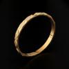 18K Gold Plated Texture Ethiopian Bangle Bracelet Africa Arab Dubai Gold Bangle Bracelet (C) view 3
