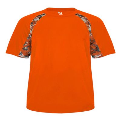 Badger Sport Orange Digi-Camo Adult XL Short Sleeve
