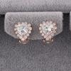 Fashion Cubic zircon Heart Shape Rhinestone Women Wedding Jewelry Clip on Earrings (gold plated) view 2