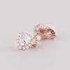 Fashion Cubic zircon Heart Shape Rhinestone Women Wedding Jewelry Clip on Earrings (gold plated) view 3