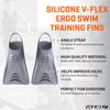 Zone3 Silicone V-Flex Ergo Swim Training Training Fins (Silver, X-Small) view 3