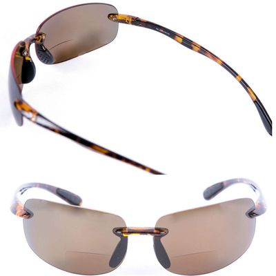 2 Pair of Maui Sunshine Bifocal Sunglasses Lightweight TR90 Frames for Men and Women. Polarized and Non Polarized Available. (Polarized - Tortoise/Tortoise, 2.0)