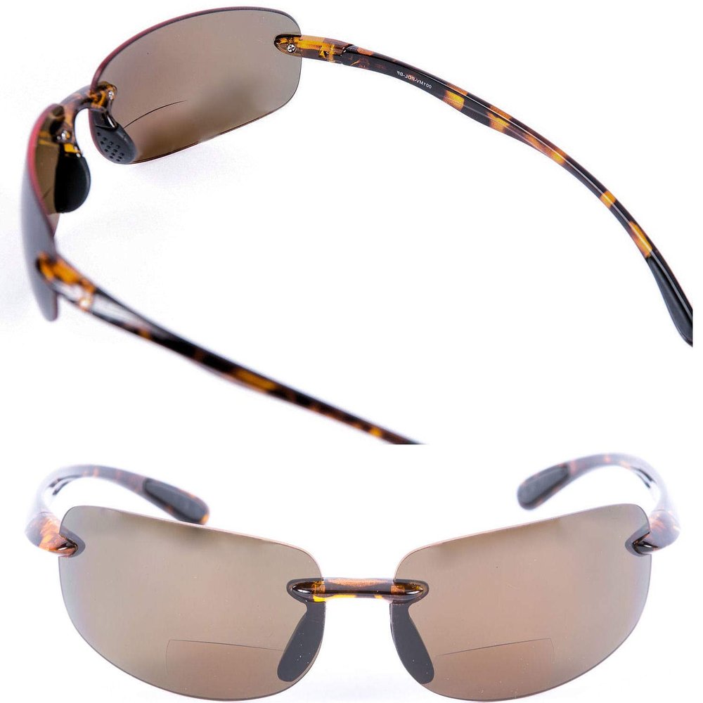 2 Pair of Maui Sunshine Bifocal Sunglasses Lightweight TR90 Frames for Men and Women. Polarized and Non Polarized Available. (Polarized - Tortoise/Tortoise, 2.0)