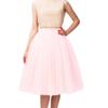 Lisong Women Tea Length Layered Tulle A-line Tutu Party Skirt 24W Light Pink