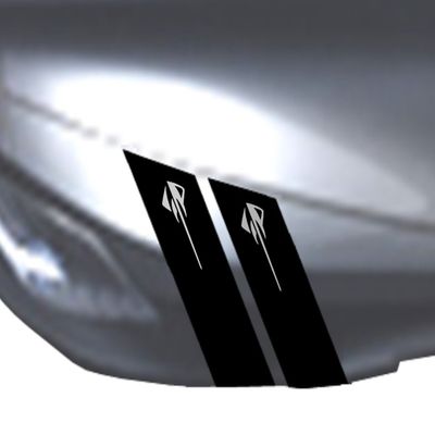 Fender Hash Mark Bars Vinyl Racing Stripes Graphic Decals 4" (Fits Chevy Corvette C7 Stingray) Driver Side - Red