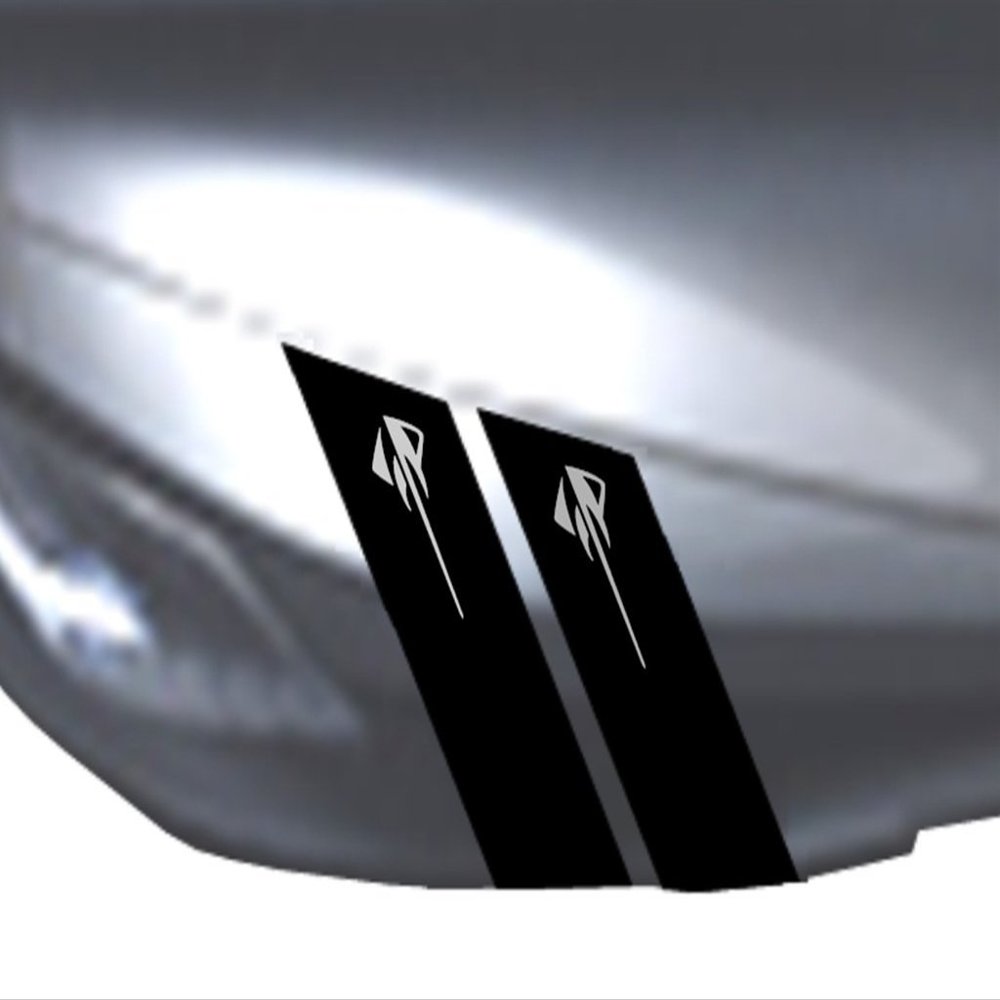 Fender Hash Mark Bars Vinyl Racing Stripes Graphic Decals 4" (Fits Chevy Corvette C7 Stingray) Driver Side - Red