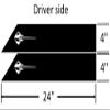 Fender Hash Mark Bars Vinyl Racing Stripes Graphic Decals 4" (Fits Chevy Corvette C7 Stingray) Driver Side - Red view 2
