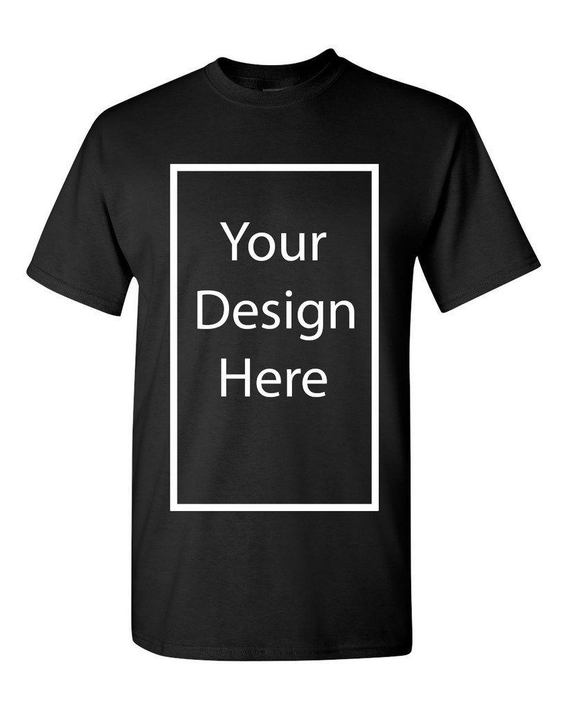 Add Your Own and Text Design Custom Personalized Adult T-Shirt Tee (XXX Large, Black)