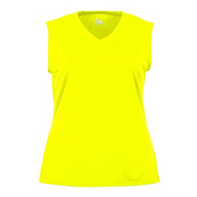 Badger Sport Safety Yellow Girls Small Girls Sleeveless Wicking