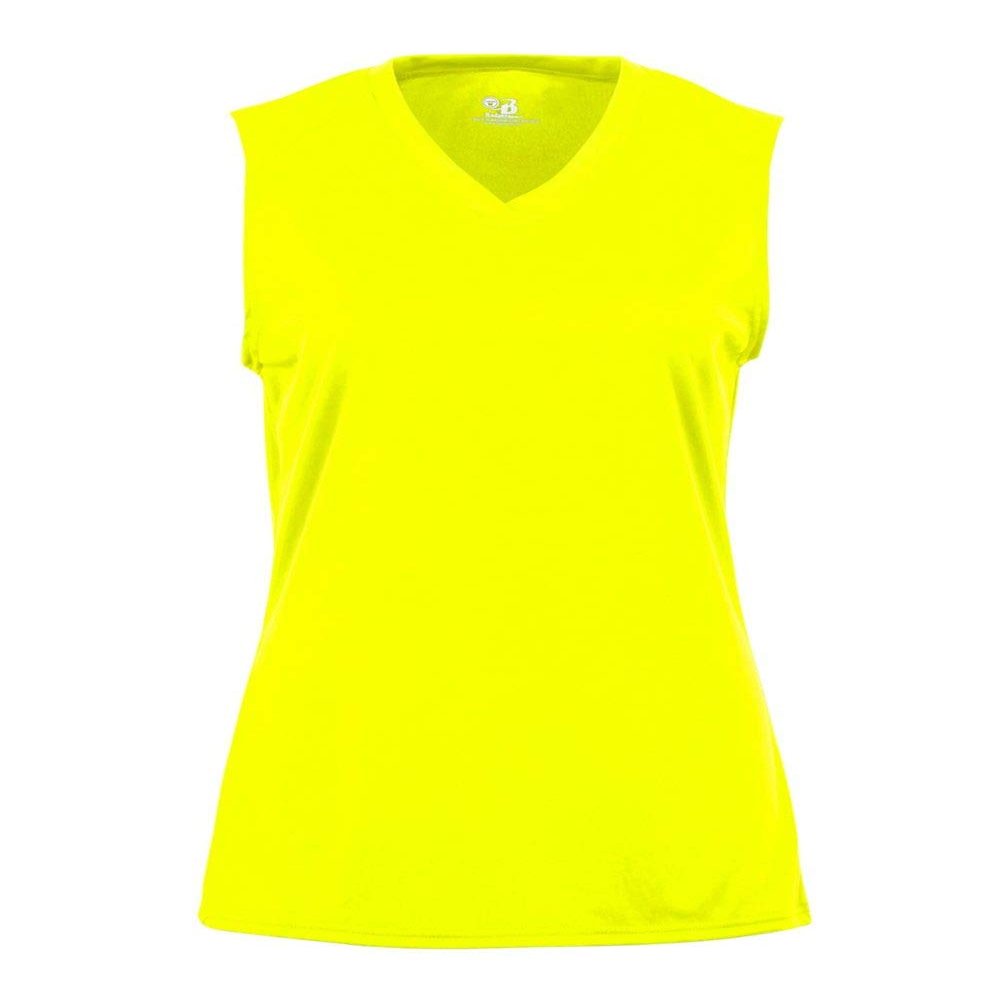 Badger Sport Safety Yellow Girls Small Girls Sleeveless Wicking